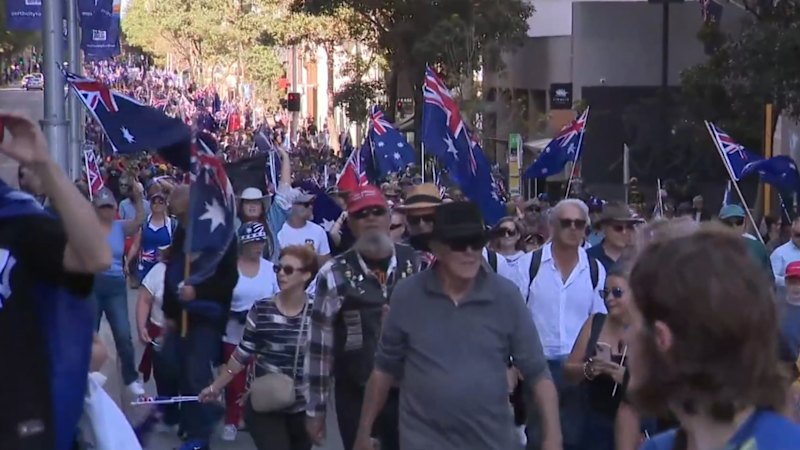 Protesters march in Perth