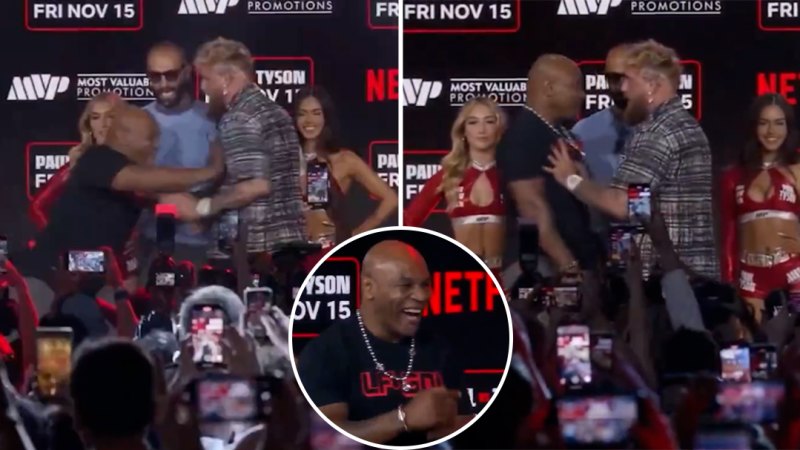 Tyson shoves Paul at press conference