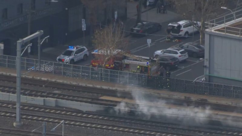 Major delays on Melbourne train lines after fire breaks out on railway line