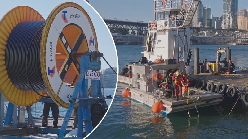 Internet cable laid on floor of Sydney Harbour