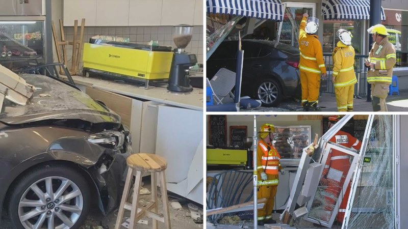 Woman hurt as car crashes into bakery