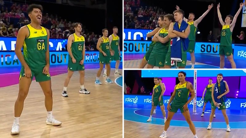 Australian men’s netball team dance