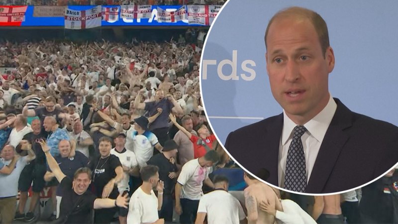 Prince William apologises after England’s win at the Euros