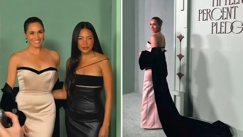 Meghan Markle goes solo to Charity event in pink ball gown