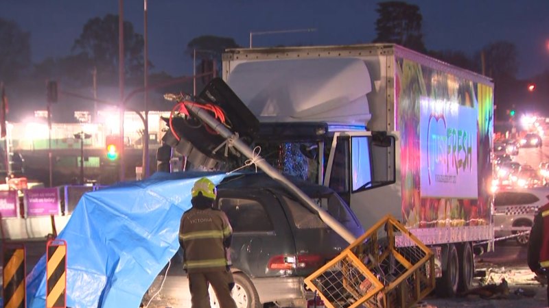 Driver killed after truck and van collide in Melbourne’s east