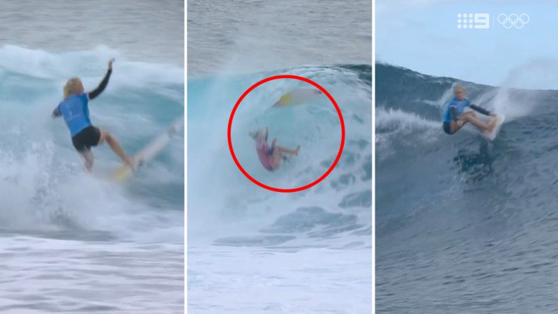 Wipeouts galore as women’s surfing final goes down to the wire