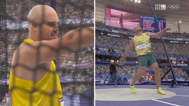 Aussie’s cheeky celebration after nailing discus qualifying