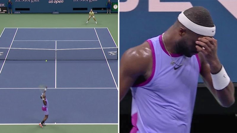 Tiafoe loses second set with double fault