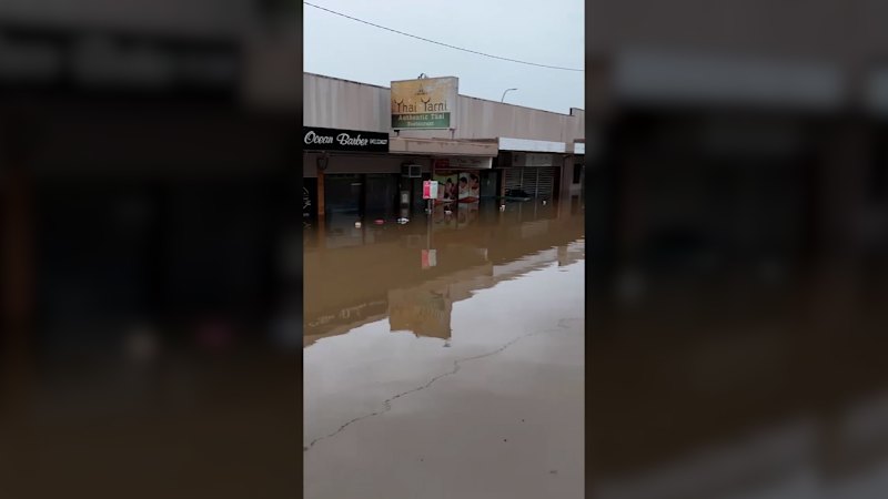 Mustafa Al-Abboodi’s barbershop at Taree flooded