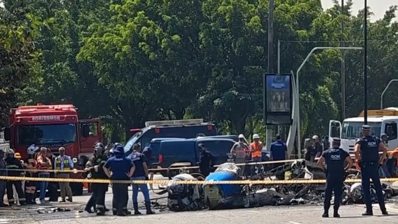 Two killed after small plane slams into street in Brazil