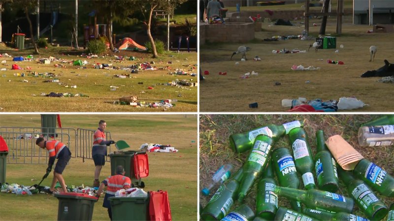 Sydney beach left covered in rubbish on Boxing Day