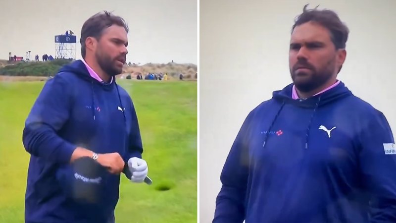 Golfer pulls out after duffed shot