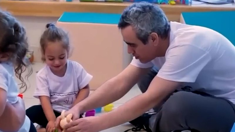 Omri Miran is reunited with his young family