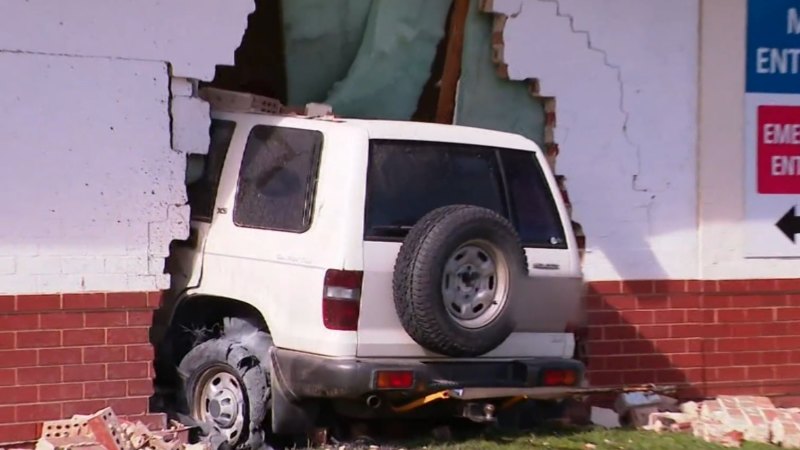 Car crashes through hospital wall after colliding with Tesla