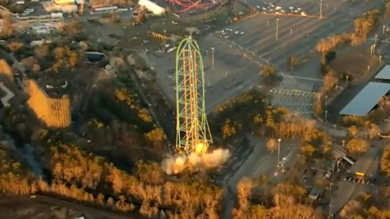 World's former tallest roller coaster brought down in implosion