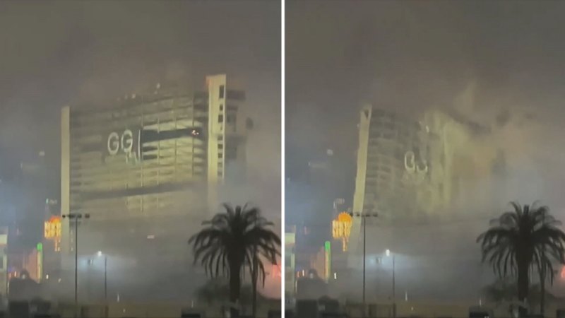 Las Vegas’ iconic Tropicana Hotel demolished in spectacular fashion