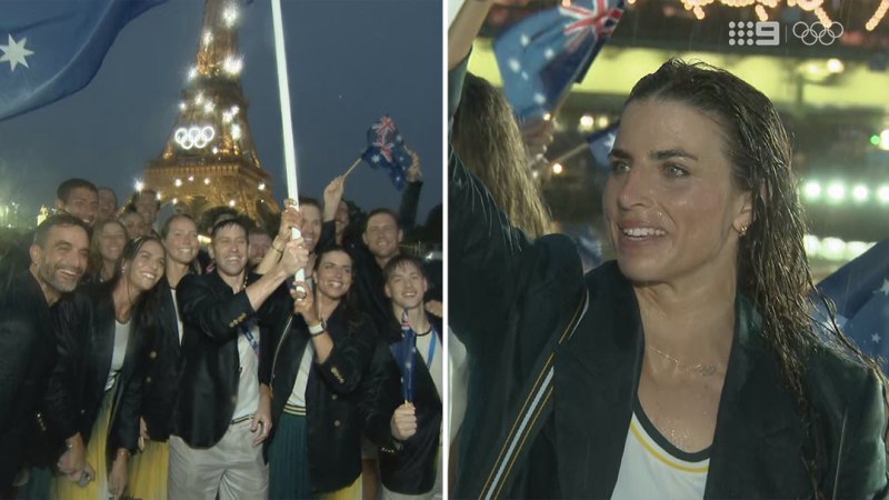 Aussie athletes boast green and gold down River Seine