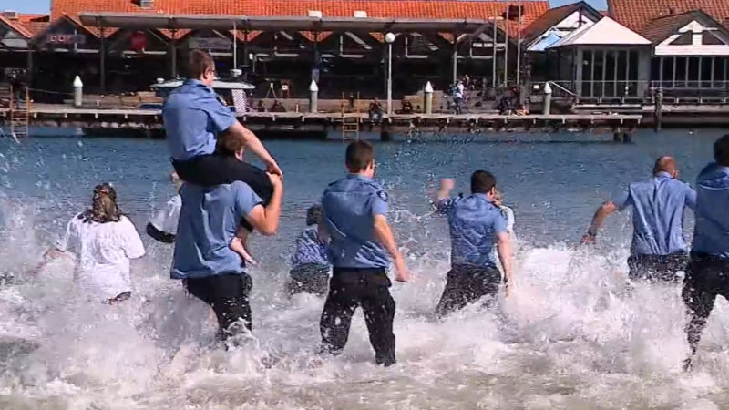 WA Police officers brave winter water for charity