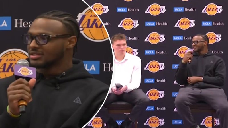 Bronny James addresses Lakers pressure