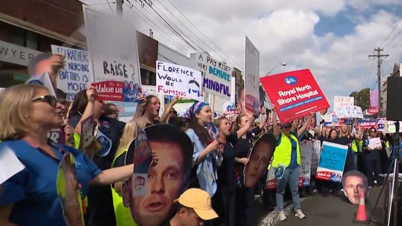 Nurses and midwives strike for half day in ongoing pay dispute