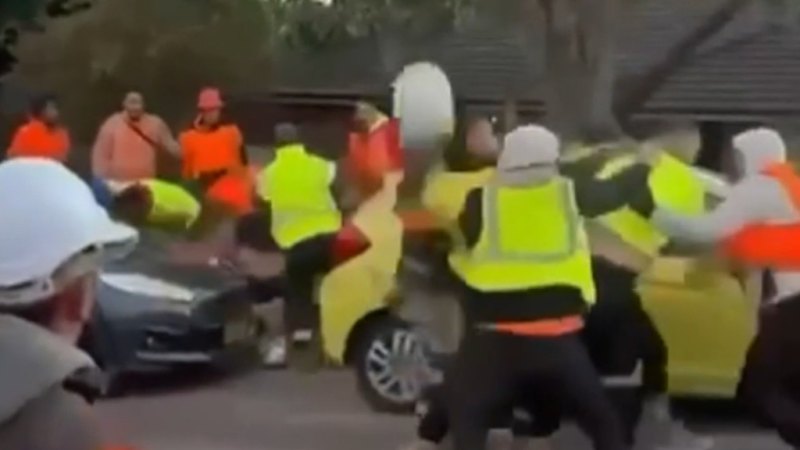 Tradies fired after massive brawl erupts outside Sydney job site