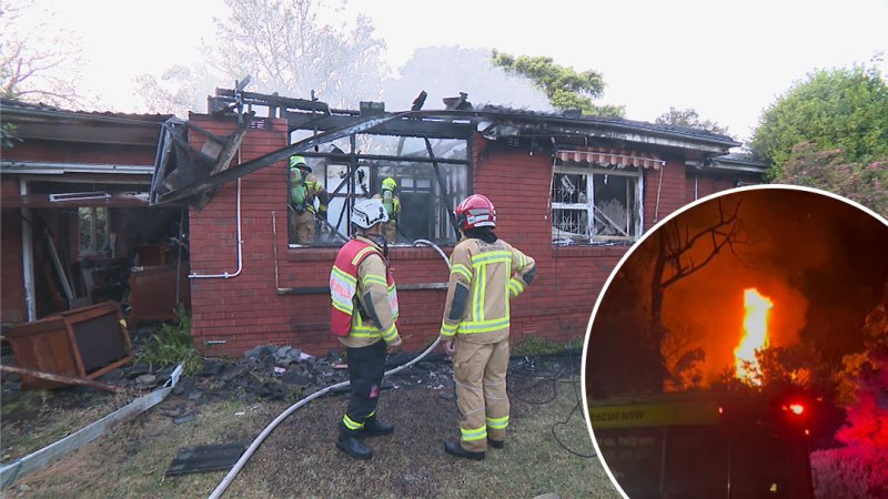 Man rushed to hospital with severe burns after fire tears through Frenchs Forest home