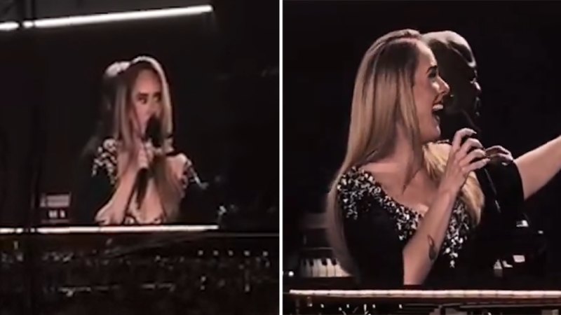 Adele reacts mid-concert to Australian breakdancer Raygun
