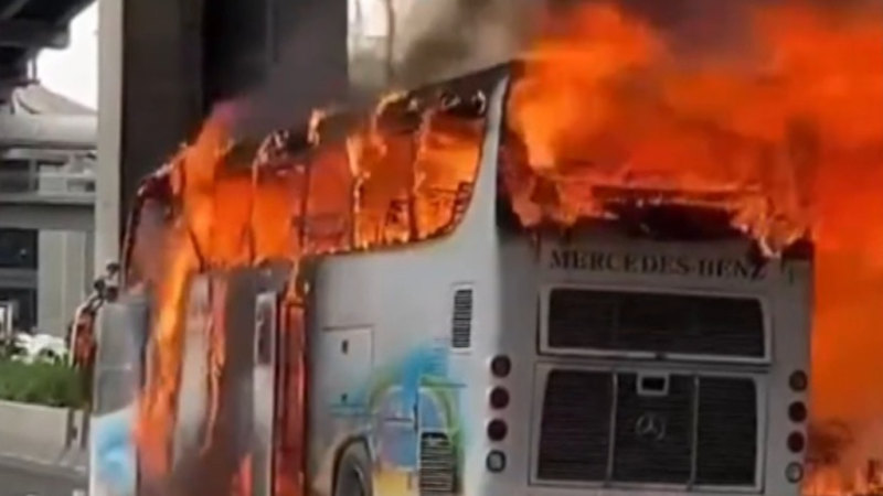 School bus catches fire in Thailand, 25 feared dead