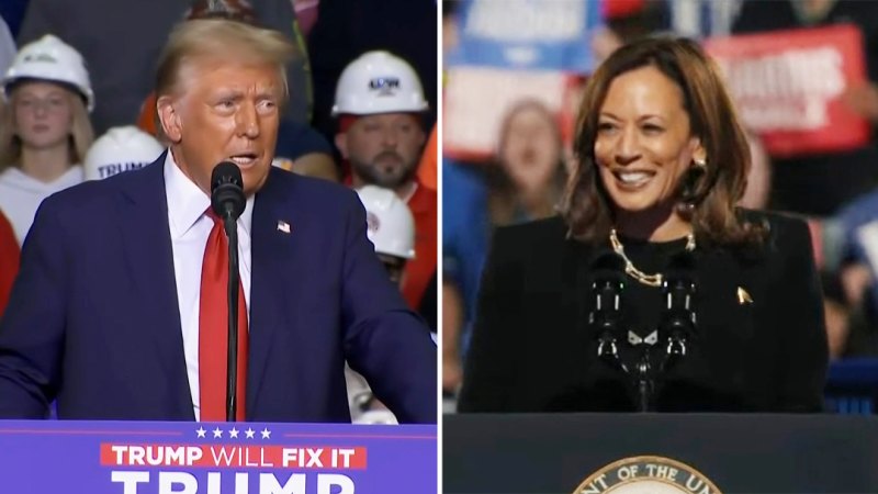 Trump, Harris in battleground states day before US election