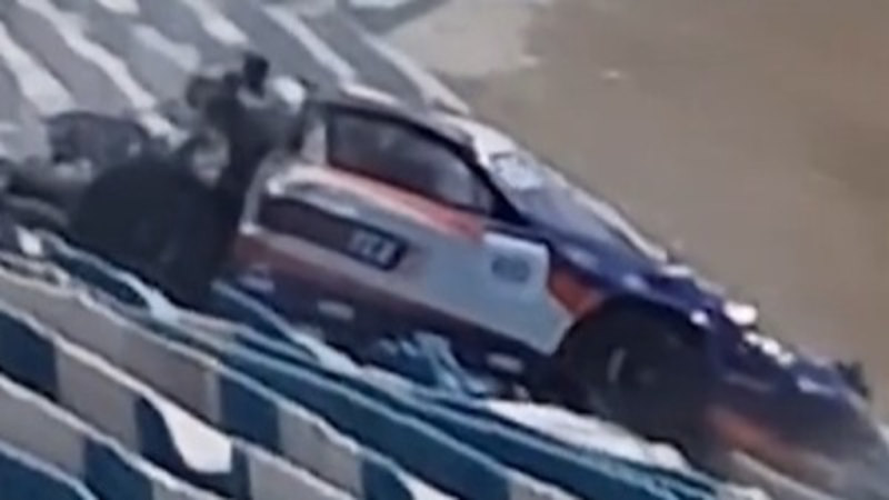 Race Car Leapts Onto Grandstand In Terrifying Crash - Trending News