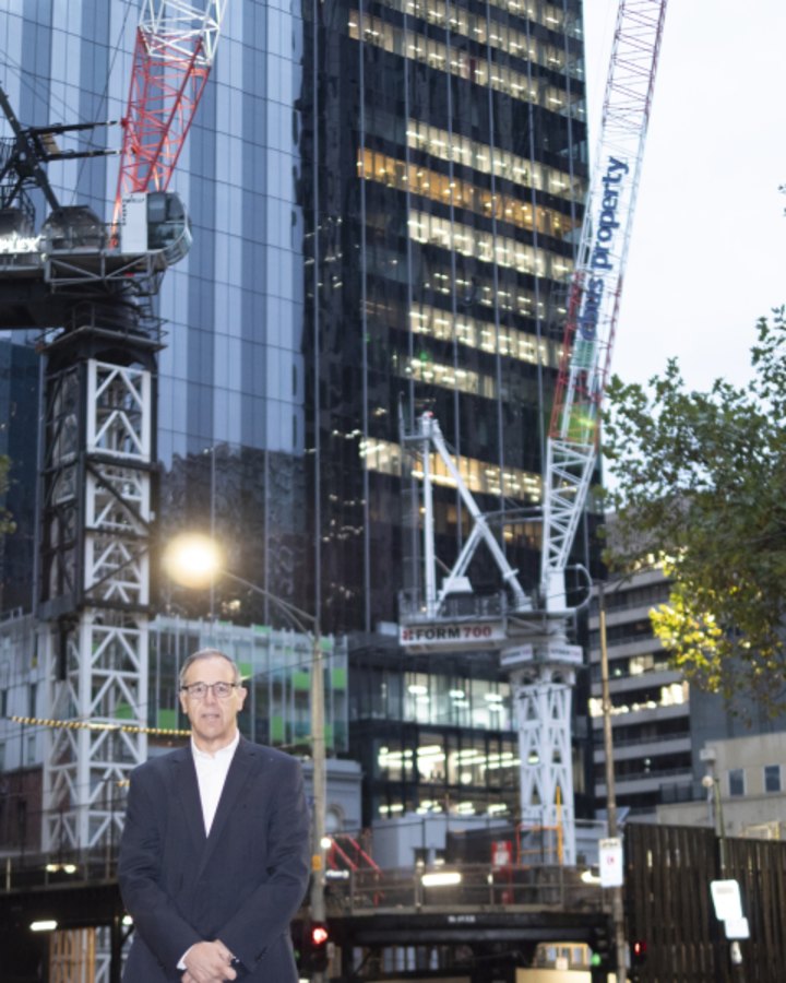 Under way: Adrian Pozzo is confident the new Bourke Street tower will fill as it approaches completion in 2026.