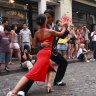 Tango dancers in Buenos Aires.