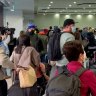 Long queues at Melbourne airport