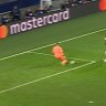 Riccardo Calafiori helps Arsenal make Champions League history as he slots the ball into the back of the net against PSV.