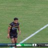 Izack Tago sent to the sin bin for a hip drop on Jye Gray
