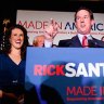 Santorum stuns his rivals with contest hat-trick