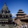 Pattans Durbar Square with Buddhist and Hindu Temples from the 17th Century, Kathmandu, Nepal. 