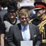 Elton John performs for Harry and Meghan at royal wedding reception