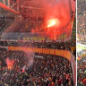 Wild scenes as Istanbul derby temporarily suspended