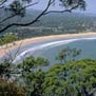 View from Mt Ettalong lookout over Umina Beach with Brisbane Waters in the distance