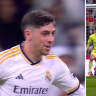 Real Madrid's Federico Valverde connects with a majestic volley in the Champions League.