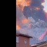 Footage of Mt Etna errupting