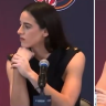 An American journalist has been stood down after a strange exchange with women's basketball superstar Cailtin Clark.