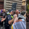 Protesters have clashed outside a City of Melbourne Council meeting after a motion to call for a ceasefire in Gaza failed.