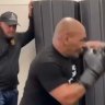 Mike Tyson being put through his paces for the Jake Paul fight in July.