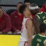 Aussie NBA player Duop Reath was called for an unsportsmanlike foul after a headbutt Chinese big man Runwang Du.