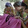 Rich tapestry ... a workshop of women embroidering textiles in Tashkent.