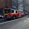 Fire and Rescue NSW vehicles protest in Sydney