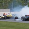 IndyCar teammates collide in first turn tangle