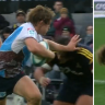 Michael Hooper finds space and scores for the Waratahs.